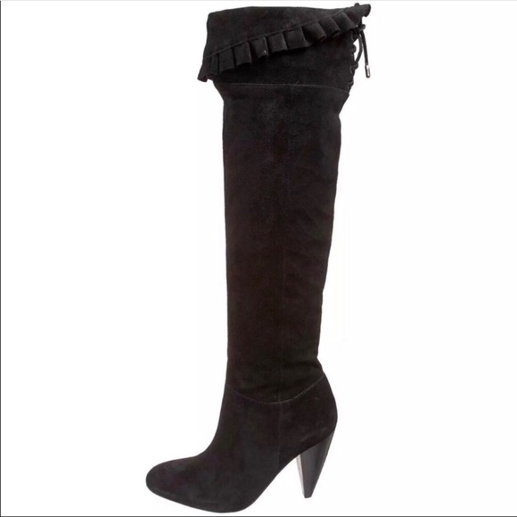 BCBGENERATION “SANJI” OTK Black Suede Boots - Picture 2 of 10
